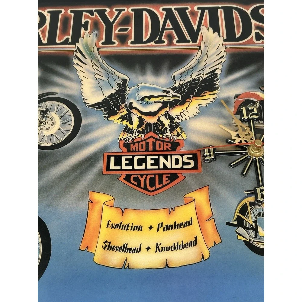 Vintage Harley Davidson Motorcycle Clock‎ Frame Plaque By S.D Liebelt Working